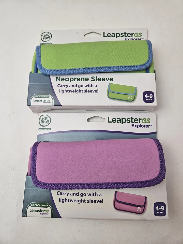 New Leapfrog Leapster GS Explorer Pink Purple And Green Blue Sleeve Case Wallet  - Image 1 of 1