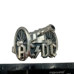 AC/DC Belt Buckle Silver Rock N’ Roll Band Music Logo Concert Tour Canon Metal - Picture 1 of 2