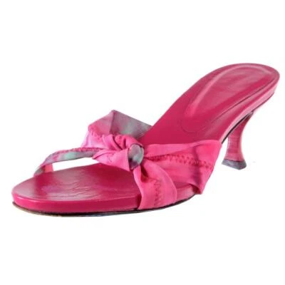 穿过 2 件 DONALD J. PLINER 高跟鞋 绑带凉鞋 尺寸 9 M 粉色领带染料西班牙 — 第 1/4 张图片