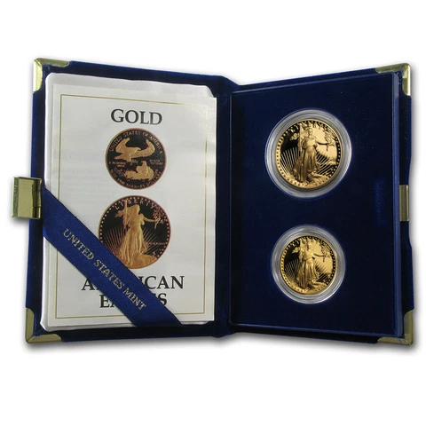 1987 2-Coin Proof Gold American Eagle Set (w/Box & COA) - SKU #7498 Cover