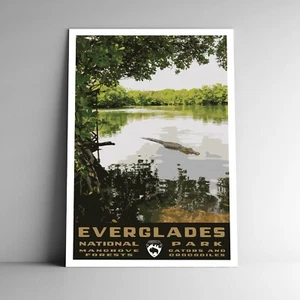 Everglades Nationalpark Reiseposter/Postkarte Florida USA mehrere Größen - Bild 1 von 4