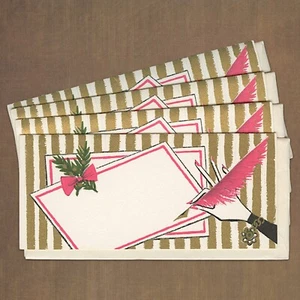 LOTTO 4 biglietti da visita vuoti vintage eleganti HALLMARK + buste, penna rossa - Foto 1 di 6