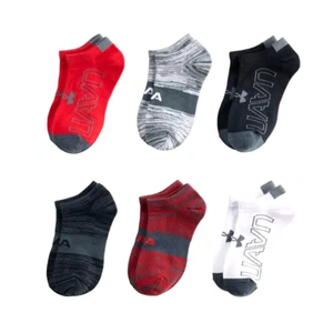 Under Armour UA Essential Lite youth No Show Socks 6 Pairs 13.5K - 4.5 Size - Picture 1 of 4