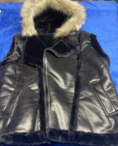 Robert Phillipe Herren Schwarz Leder Kurzarm Jacke Gr. XL - Bild 1 von 7