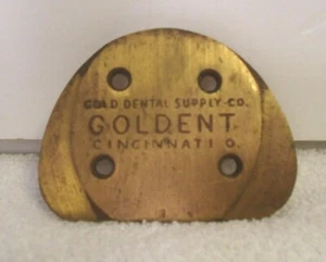 Vintage massiver Messing Zahnersatz falsche Zähne Form Tablett Zahnarzt Werkzeug Cincinnati - Bild 1 von 9