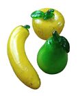 Vintage Banana Apple & Pear Art Glass Fruit Sparkling