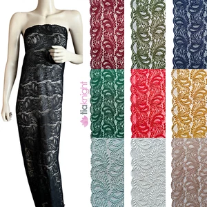 Lace Paisley Scalloped 4 Way Stretch Dressmaking Fabric- SQ839 By Tia Knight - Picture 1 of 28
