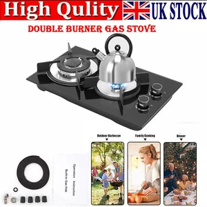 UK Portable Caravan Camper Van 2 Burner Gas Hob LPG Stove Kitchen Camping Cooker - Picture 1 of 11