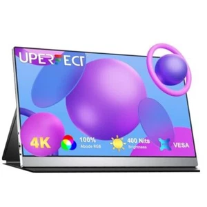 Portable Monitor'' Silvery 3840x2160 UHD HDR USB-C Monitor, 100% 15.6 4K - Picture 1 of 8