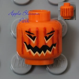 NEW Lego Orange PUMPKIN MINIFIG HEAD Halloween Scarecrow Monster Jack-O-Lantern - Picture 1 of 5