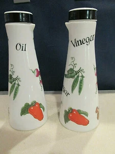 OIL & VINEGAR BOTTLES CORK STOPPERS CERAMIC EXCELLENT CONDITION CLEAN!! GERMANY - Picture 1 of 5