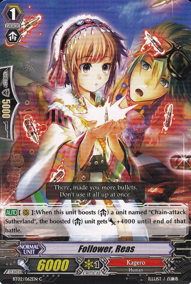 4 x Follower Reas - BT02/062EN - C Near Mint / Mint, English - Image 1 of 1