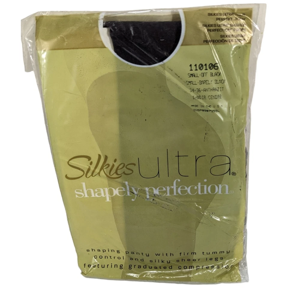Silkies Ultra Shapely Perfection Pantyhose Sheer Black 110106 Womens Size Small - Image 1 of 4