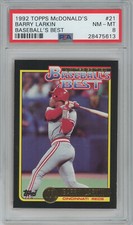 1992 Topps McDonald's #21 Barry Larkin Reds PSA 8