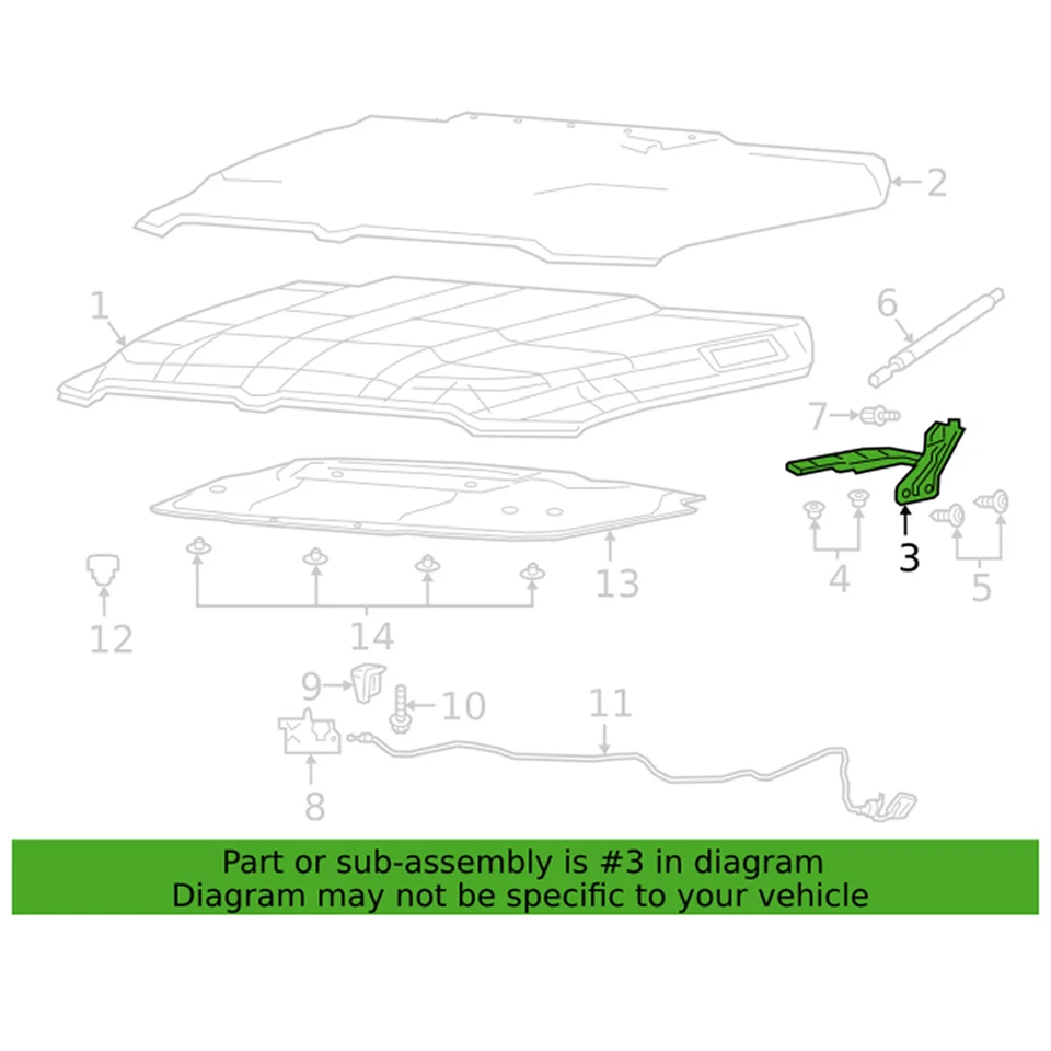 Genuine OEM Mopar Passenger Right Hood Hinge for Ram 1500 68294806AB - Image 1 of 1