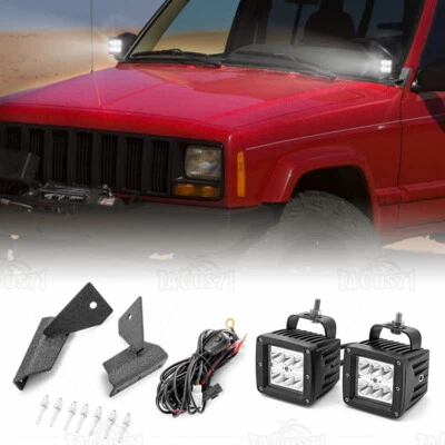 Para 1986-1987 1989 90 91 92 Comanche MJ 24W Cápsula de luz LED + Capucha Montaje de pilar + Cable Foto 1 de 4