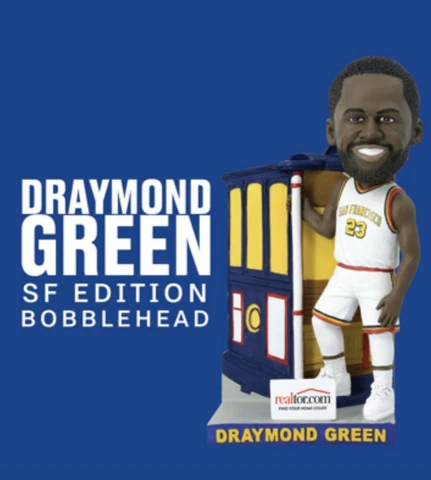 Draymond Green CABLE CAR 2019 Golden State Warriors Bobblehead 11/25/19 SGA Cover