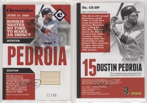 2017 Panini Chronicles Swatches Purple /99 Dustin Pedroia #CS-DP