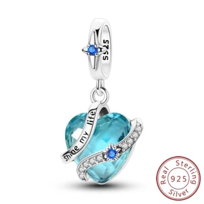 MULA Frauen 925 Sterling Silber Charm CZ Liebe Blau Meer Leben Stern Für Armband - Bild 1 von 4