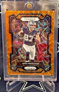 2023 Panini Prizm ORANGE Lazer PRIZM Holo Dallas Cowboys JAKE FERGUSON Insert 75 - Picture 1 of 9