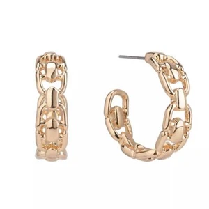 Laundry by Shelli Segal Gold Post Hoop Earrings MSRP $35 LN10 - Picture 1 of 3