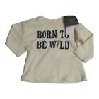 Grayson Mini Baby Boy Rozmiar 6-9M 'Born to Be Wild' Top z długim rękawem Off-White