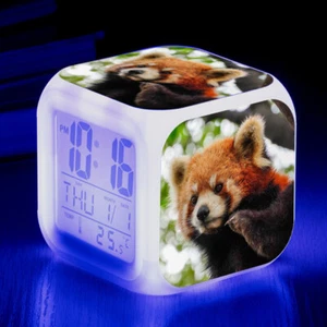 Colorful LED Alarm Clock Panda Glowing Electronic Digital Desk Table Clock 3.15" - Picture 1 of 6
