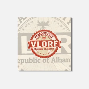 Vlore Albanien Grunge Reise Stadt 4" x 4" Quadratische Holzuntersetzer - Bild 1 von 3