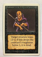 WEAKNESS Unlimited 1993 Magic The Gathering MTG Common Black Heavily Played