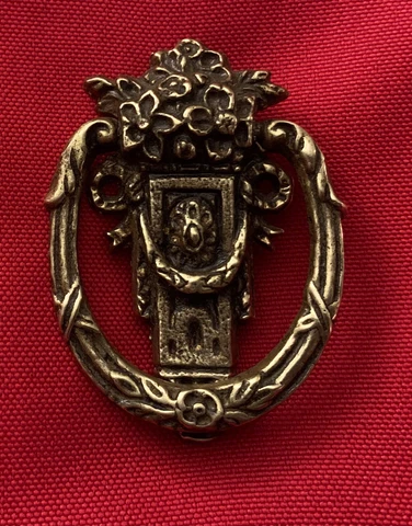 French Provincial Victorian Hardware Brass Drop Ring Cabinet Handle Drawer Pull Cover
