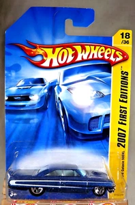 2007 Hot Wheels #18 First Editions 18/36 1964 FORD GALAXIE 500XL Blue w/5 Spokes - Picture 1 of 5