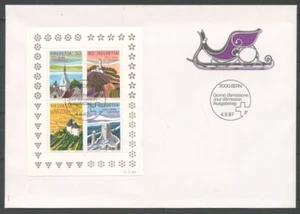 Busta 1987 - SVIZZERA - TURISMO IN  SVIZZERA FOGLIETTO - BUSTA FDC - LOTTO/25386 - Imagen 1 de 1