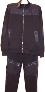 Mondo Authentic Cotton Men's Navy Sweat Suit Jacket Pants Size 3XL - Picture 1 of 8