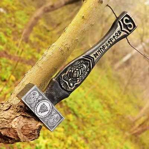 Viking hammer walnut hand forged carbon steel Norse mythology Odin, best gift-AU - Picture 1 of 8