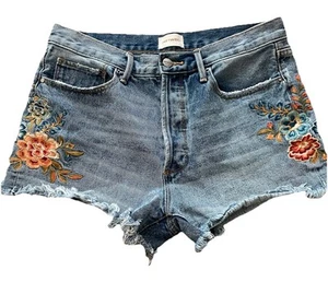 Driftwood Maui Goldie Shorts Blumen bestickt Blumen 3" Schrittlänge Größe 29 Denim - Bild 1 von 16