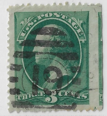 US Scott 158, used JUMBO, 3c green VF centering,  NICE!		  (a7747 - Image 1 of 3