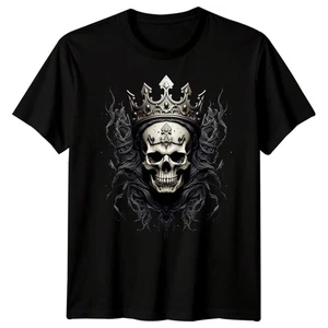 Dark Fantasy Skull Art Crown Mens T-Shirt Gothic Style Tee - Picture 1 of 34