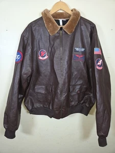 Top Gun Jacke Herren 2XL braun Maverick Bomber Pilot Flieger Tom Cruise Cosplay  - Bild 1 von 11