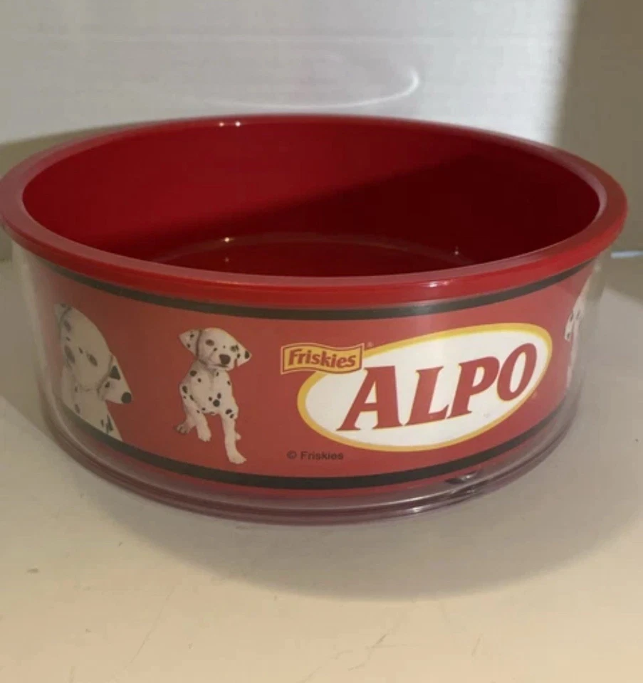 Vintage Red Alpo Dog Bowl With 101 Dalmatians On The Side - Image 1 of 1