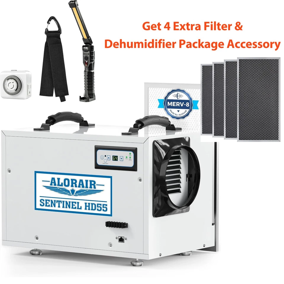 ALORAIR Sentinel HD55 Dehumidifier for Basement Crawl Space with Drain Hose