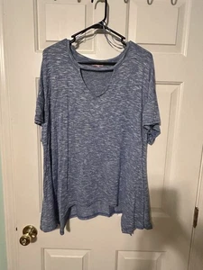 Neu Juicy Couture Top blau Sharkbite Tee Schlüsselloch Kurzarm Shirt XL gebraucht - Bild 1 von 4