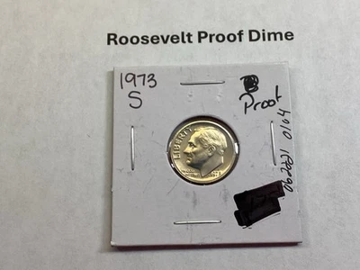 1973 S Roosevelt Dime Gem Proof from San Francisco Mint 062221 104r - Image 1 of 4