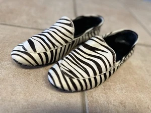 Banana Republic Women's Demi Loafer Zebra Print Calf Hair Leather 7.5 - Picture 1 of 9