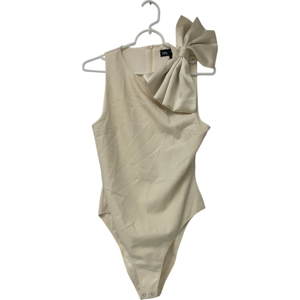 Body de mujer Zara vainilla satinado lazo de una pieza M mediano marfil 4764/141 nuevo con etiquetas Foto 1 de 4