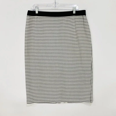 Alfani Skirt Women’s Size 16 Black And White Check Print Stretch Exposed Zipper - Image 1 of 4