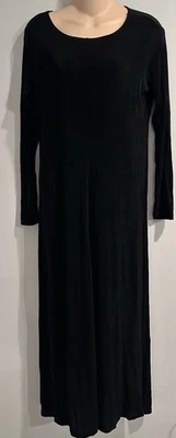 ЛЕН от Jeanne Engelhart ацетат/лайкра путешественников черный Slinky макси платье размер M - Изображение 1 из 4