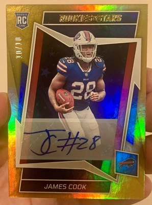 🔥 James Cook RC Auto 10/10 Gold Rookies & Stars - Best RB in League !!! - Image 1 of 2