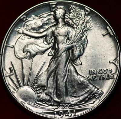 Uncirculated 1941 Philadelphia Mint Silver Walking Liberty Half - Image 1 of 2