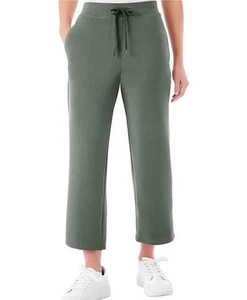 Member's Mark Women's Soft Sandwash Wide Leg Crop Pant Green - Picture 1 of 8