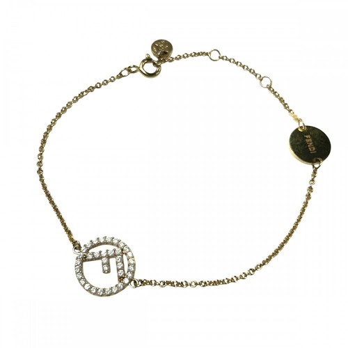 Y0715 Bracciale Donna Fendi Ottone Zirconi Pietra Regolabile